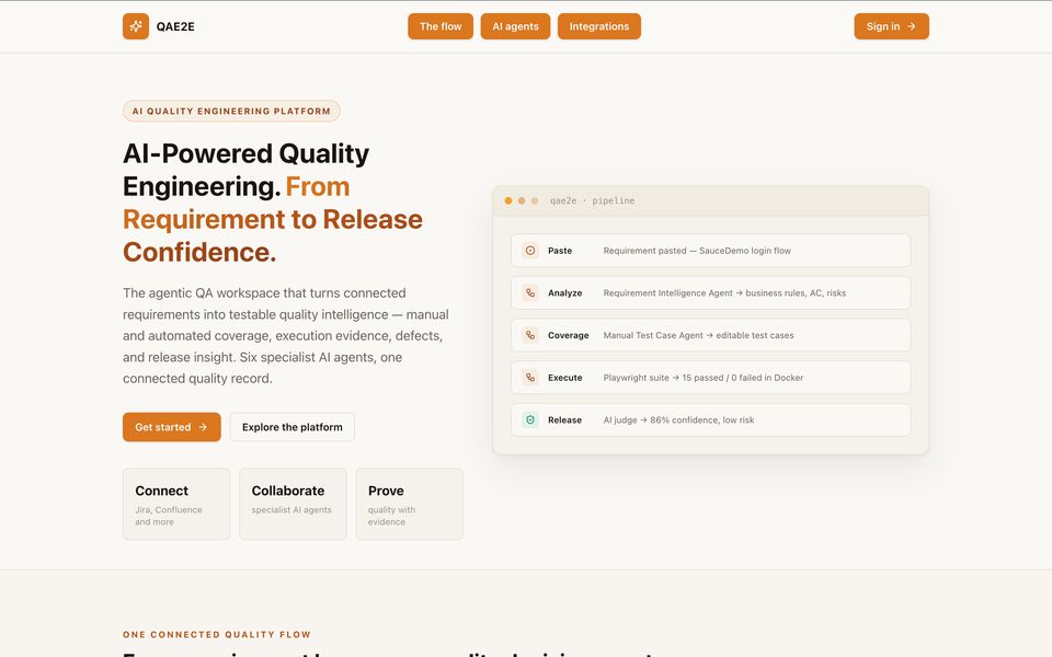 Screenshot of QAE2E: AI-Powered QA Pipeline