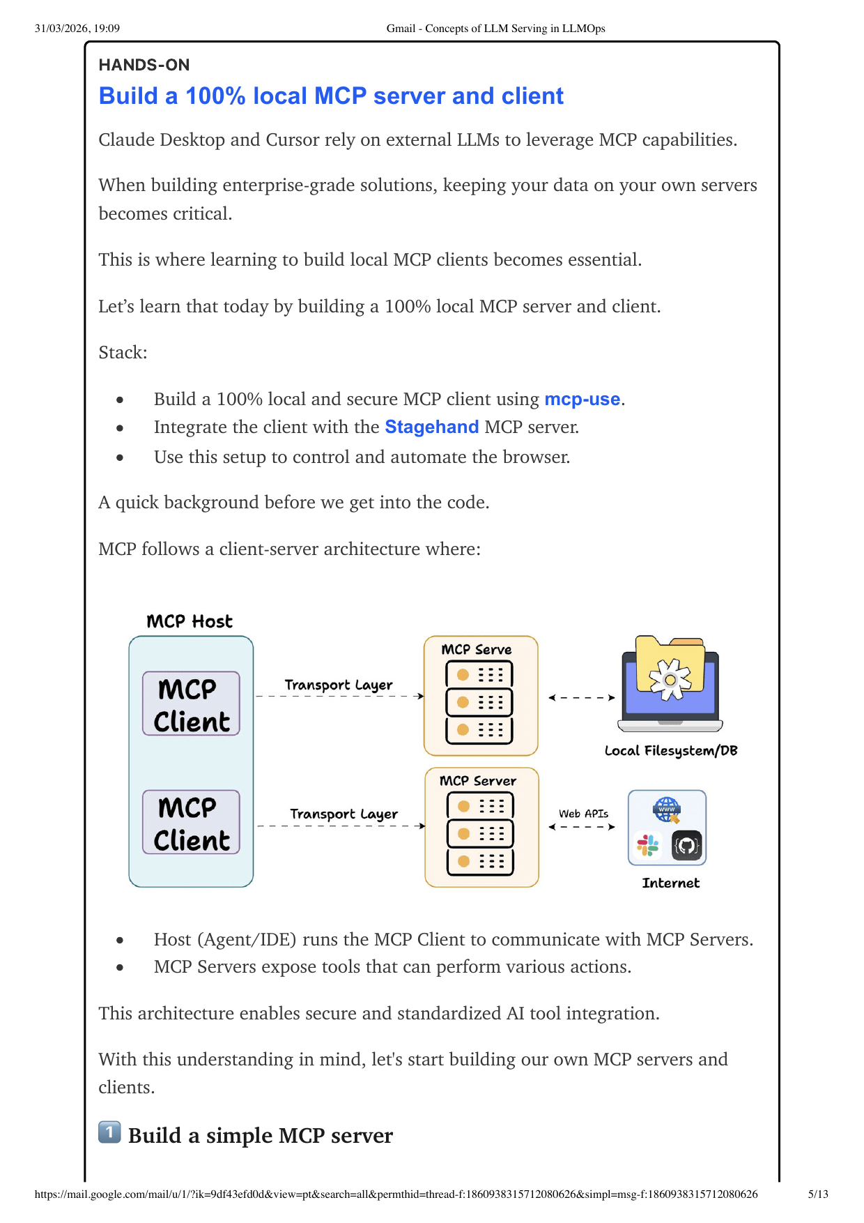 Local MCP architecture overview